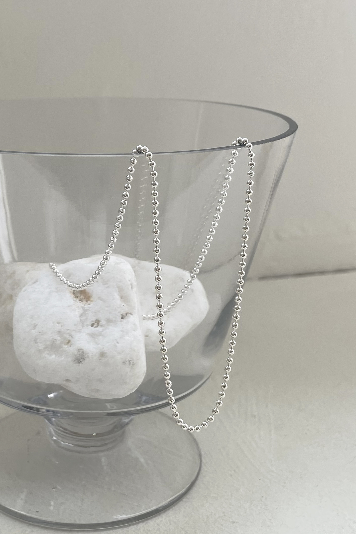 SIMPLE BALL NECKLACE(SILVER925)