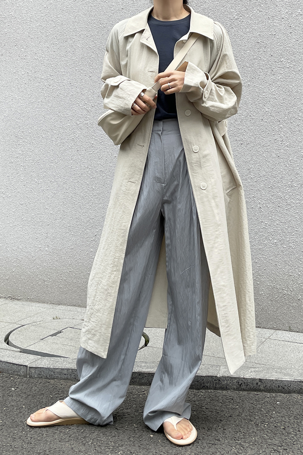 NATURAL SINGLE TRENCH COAT (2COLORS_BEIGE)