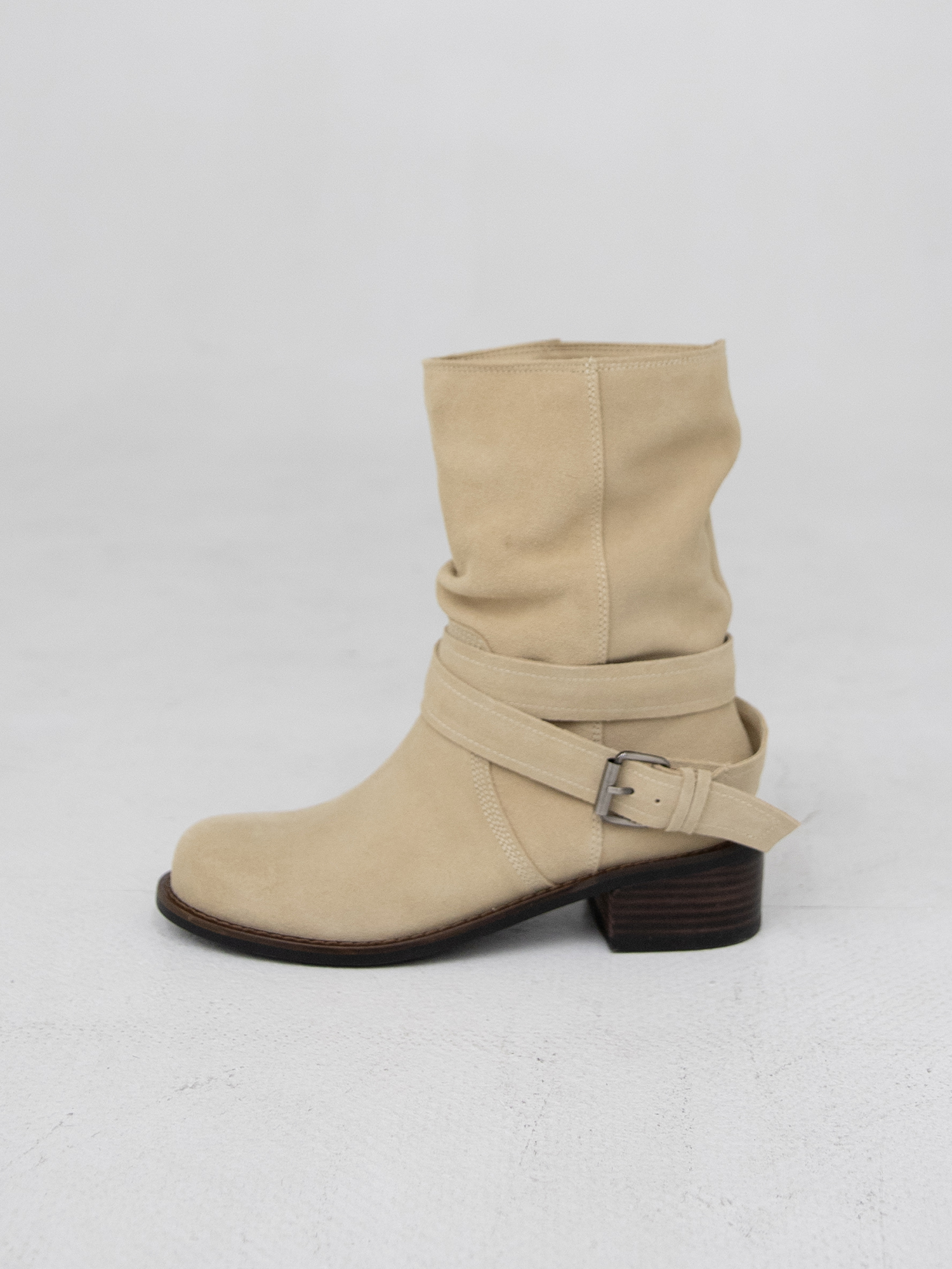 BELTED SUEDE BOOTS (2COLORS)