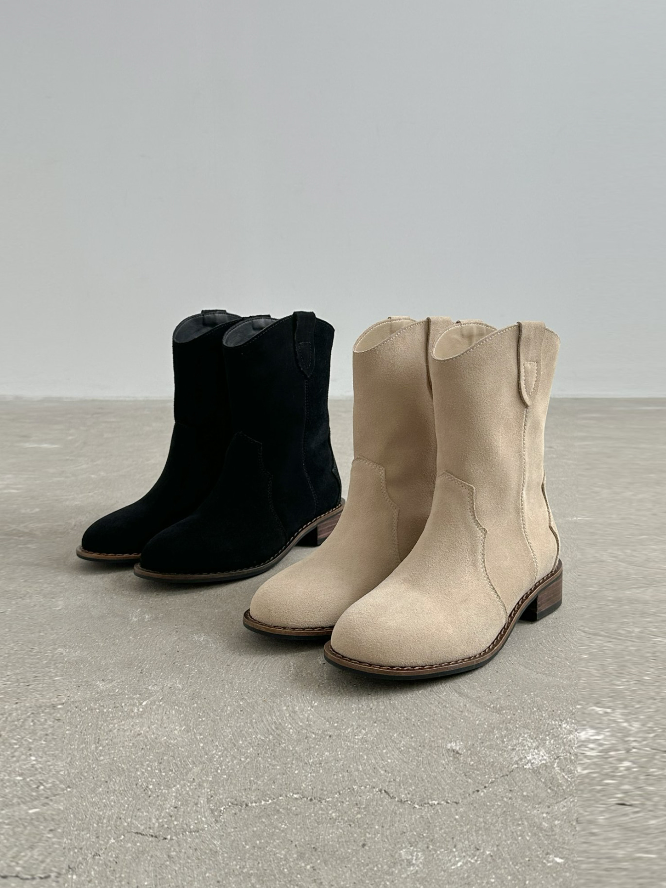 WESTERN SUEDE BOOTS (2COLORS)