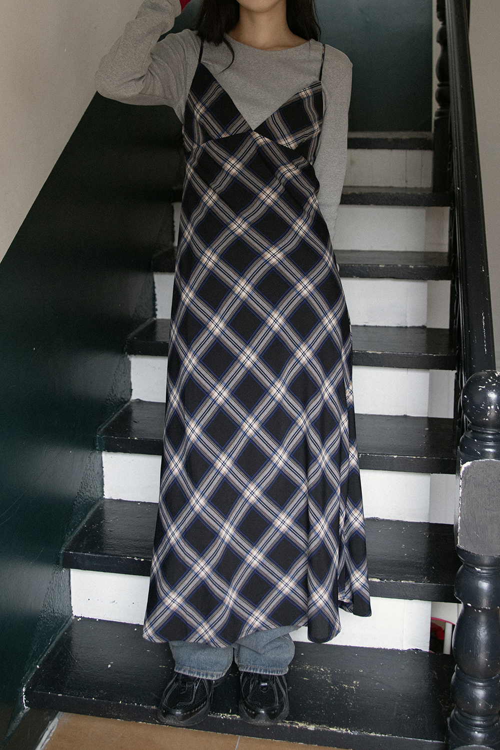 CHECK LONG DRESS(SOLD OUT)