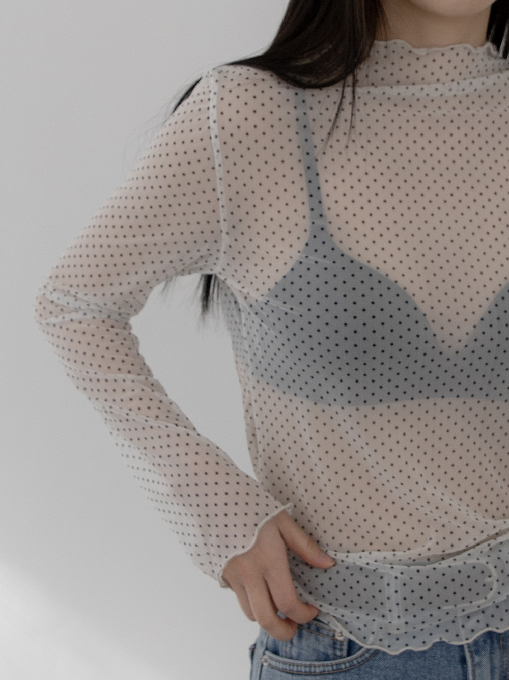 DOT SEE THROUGH TOP (2COLORS)