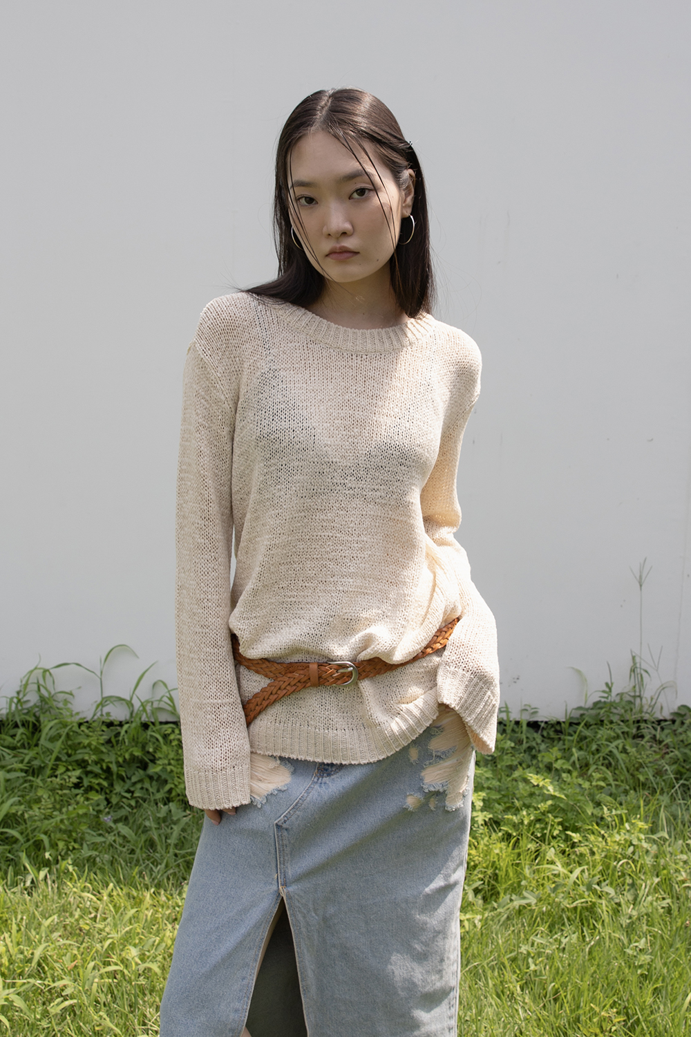 BELL SLEEVE LOOSE KNIT (2COLORS)